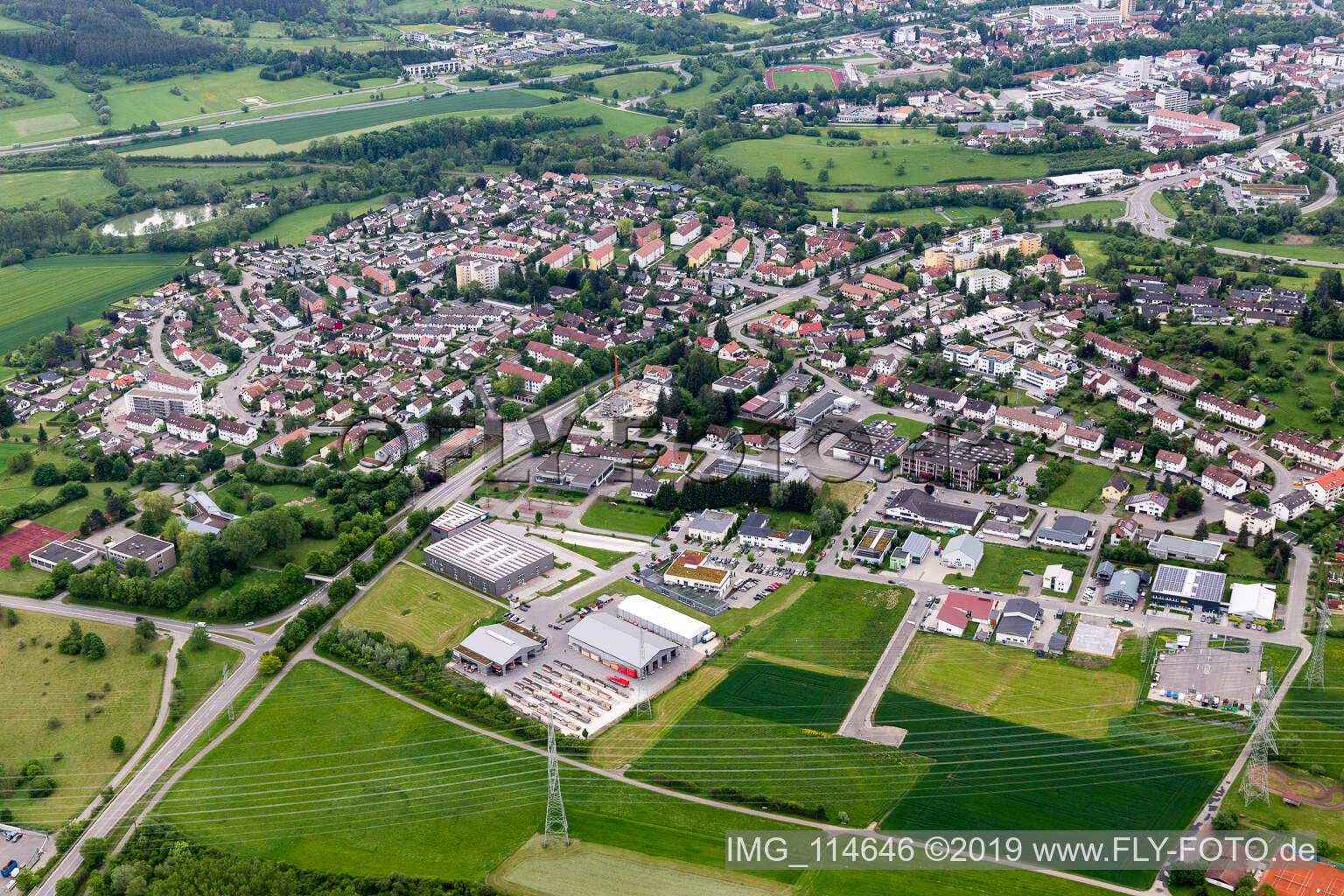 Luftaufnahme von Balingen im Bundesland Baden-Württemberg, Deutschland