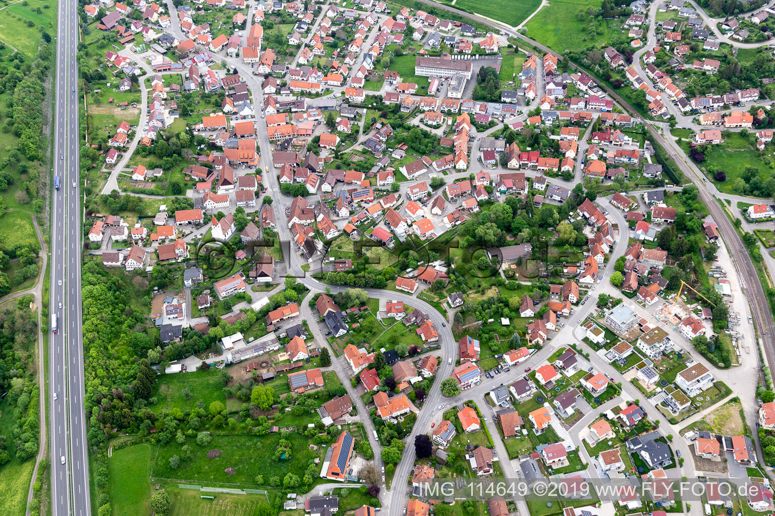 Luftbild von Engstlatt im Bundesland Baden-Württemberg, Deutschland