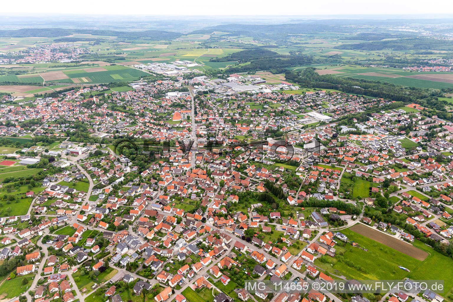 Luftbild von Bisingen im Bundesland Baden-Württemberg, Deutschland