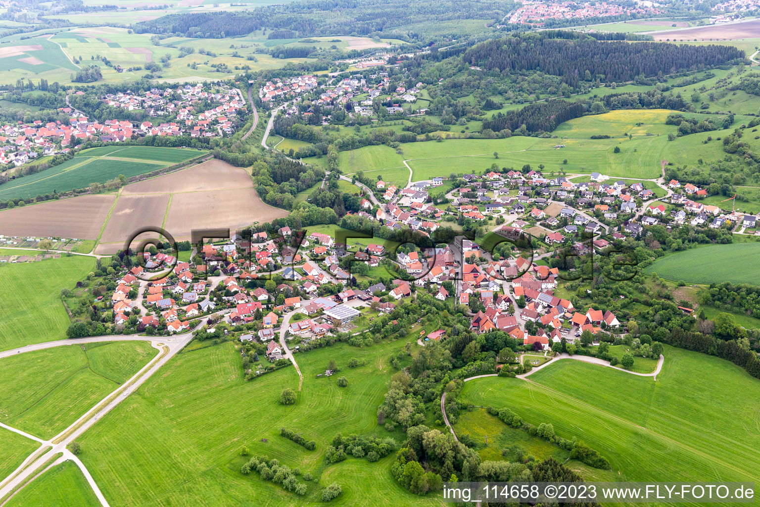 Luftaufnahme von Bisingen im Bundesland Baden-Württemberg, Deutschland