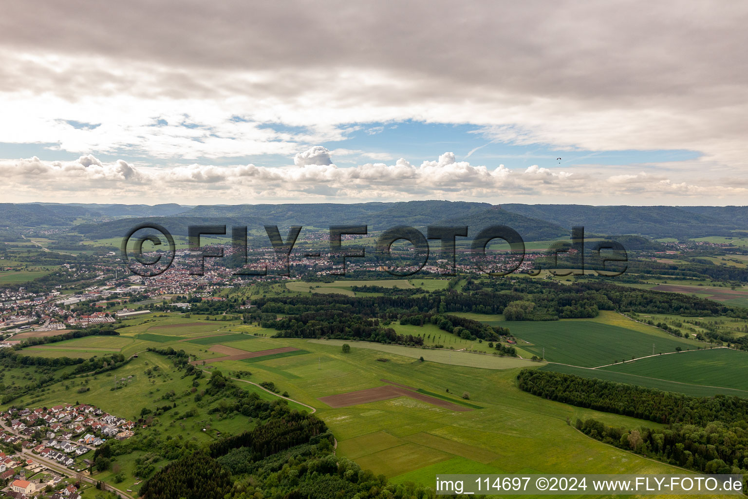 Hechingen im Bundesland Baden-Württemberg, Deutschland von oben