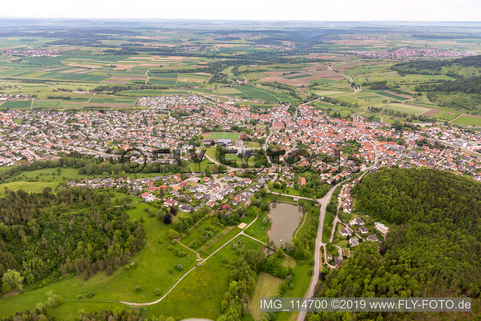 Luftbild von Rangendingen im Bundesland Baden-Württemberg, Deutschland