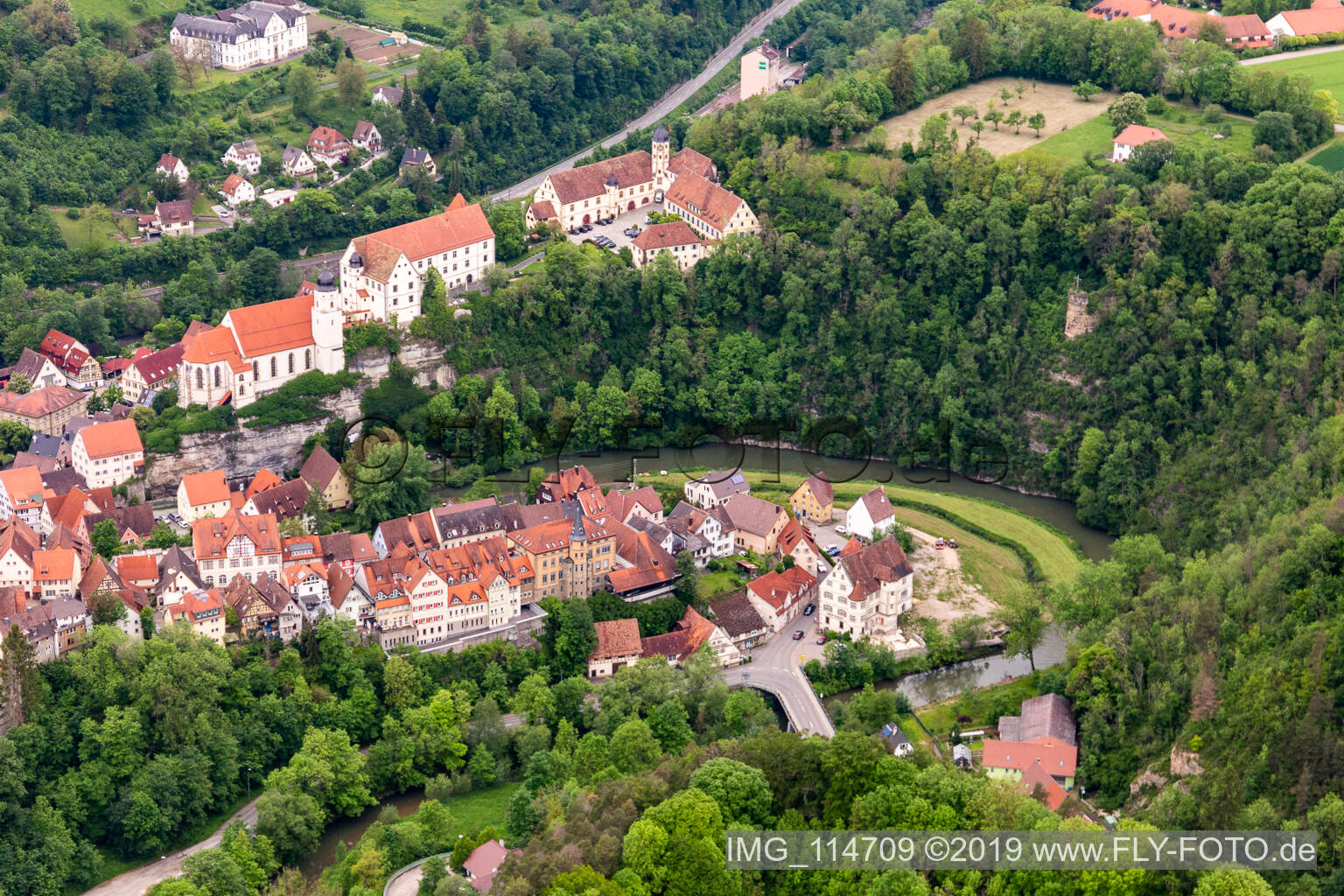 Luftaufnahme von Haigerloch im Bundesland Baden-Württemberg, Deutschland