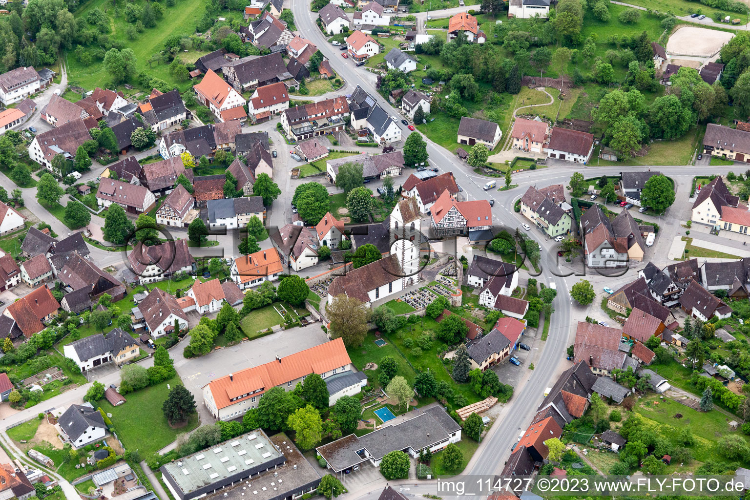 Luftbild von Ortsteil Bergfelden in Sulz am Neckar im Bundesland Baden-Württemberg, Deutschland