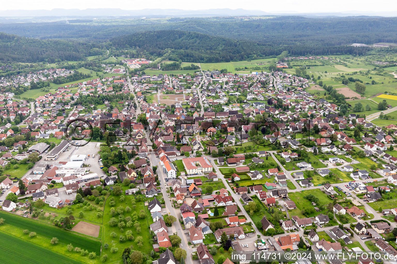 Luftbild von Vöhringen im Bundesland Baden-Württemberg, Deutschland