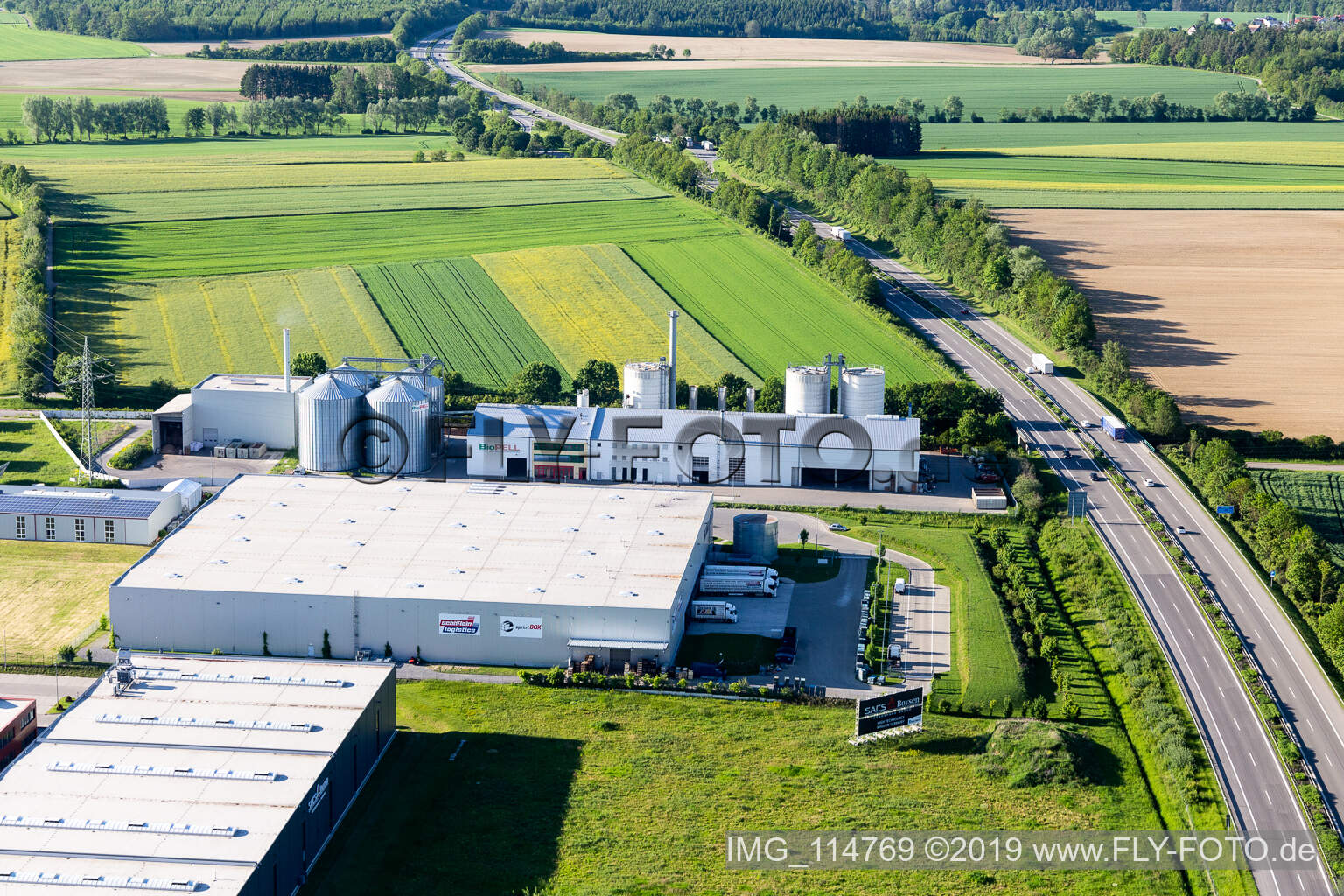 Industriegebiet Robert-Bosch-Straße BioPell in Empfingen im Bundesland Baden-Württemberg, Deutschland