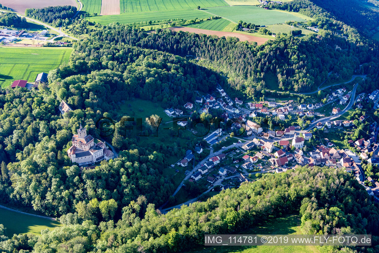 Luftbild von Schloß Hohenmühringen in Mühringen im Bundesland Baden-Württemberg, Deutschland