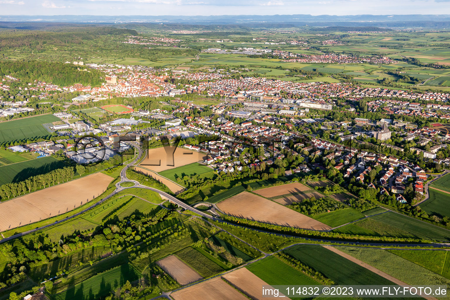 Gesamtstadtbild in Herrenberg im Bundesland Baden-Württemberg, Deutschland