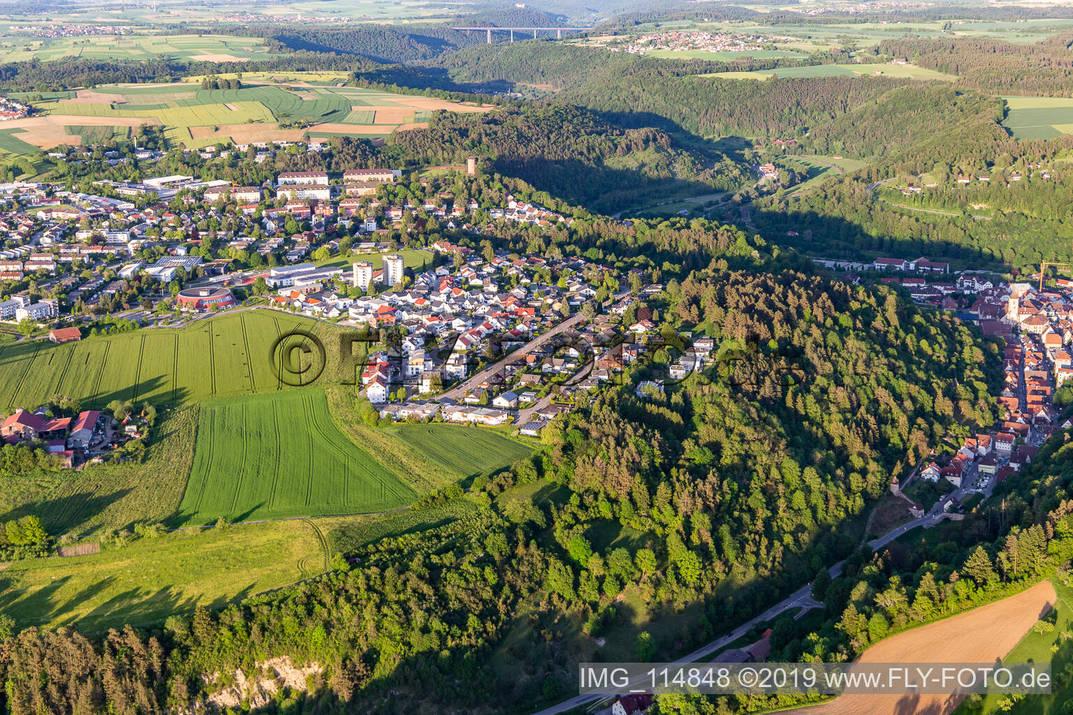 Luftbild von Horb am Neckar im Bundesland Baden-Württemberg, Deutschland