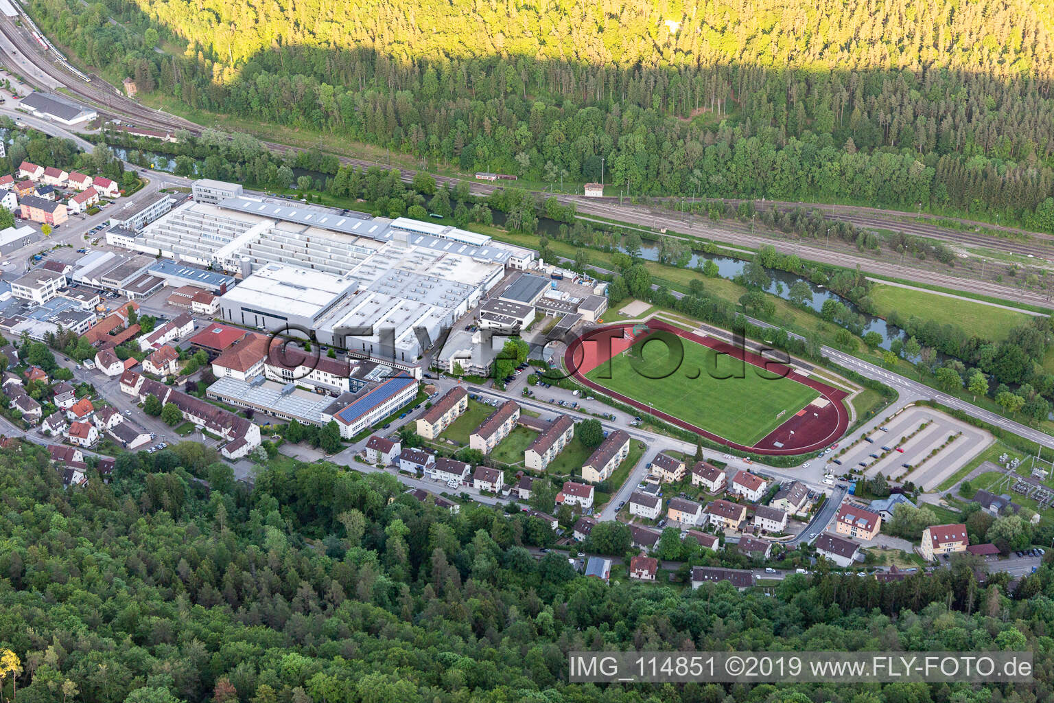 Stadion des FC Horb in Horb am Neckar im Bundesland Baden-Württemberg, Deutschland