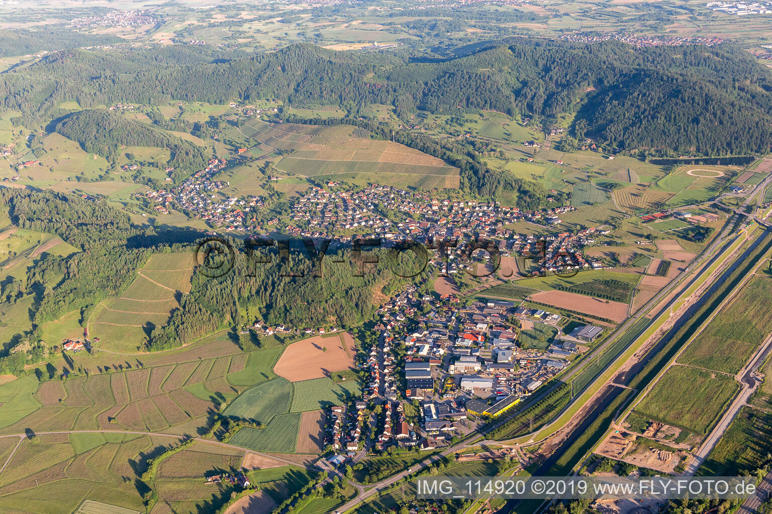 Luftbild von Berghaupten im Bundesland Baden-Württemberg, Deutschland