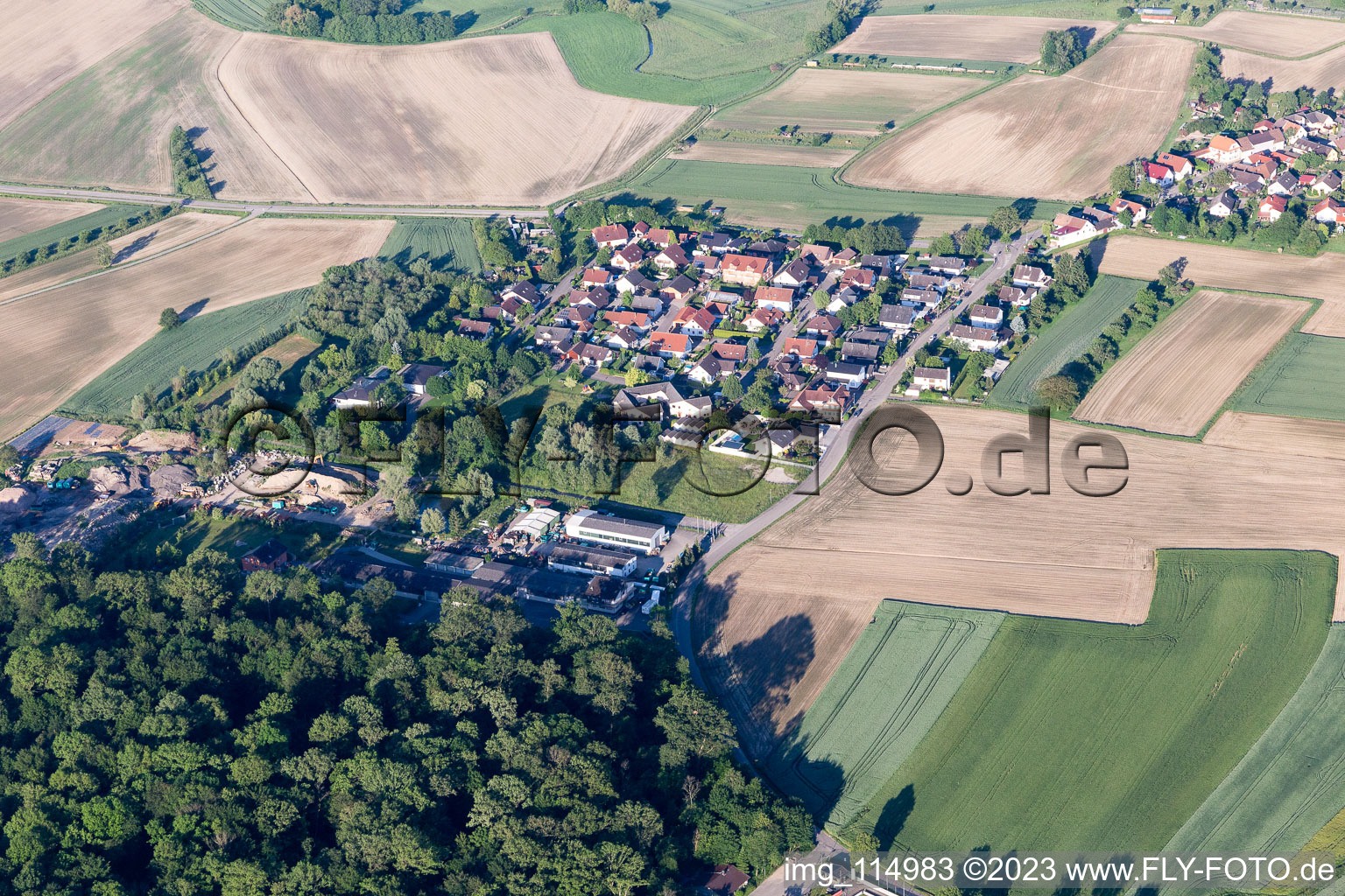 Luftbild von Ortsteil Linx in Rheinau im Bundesland Baden-Württemberg, Deutschland