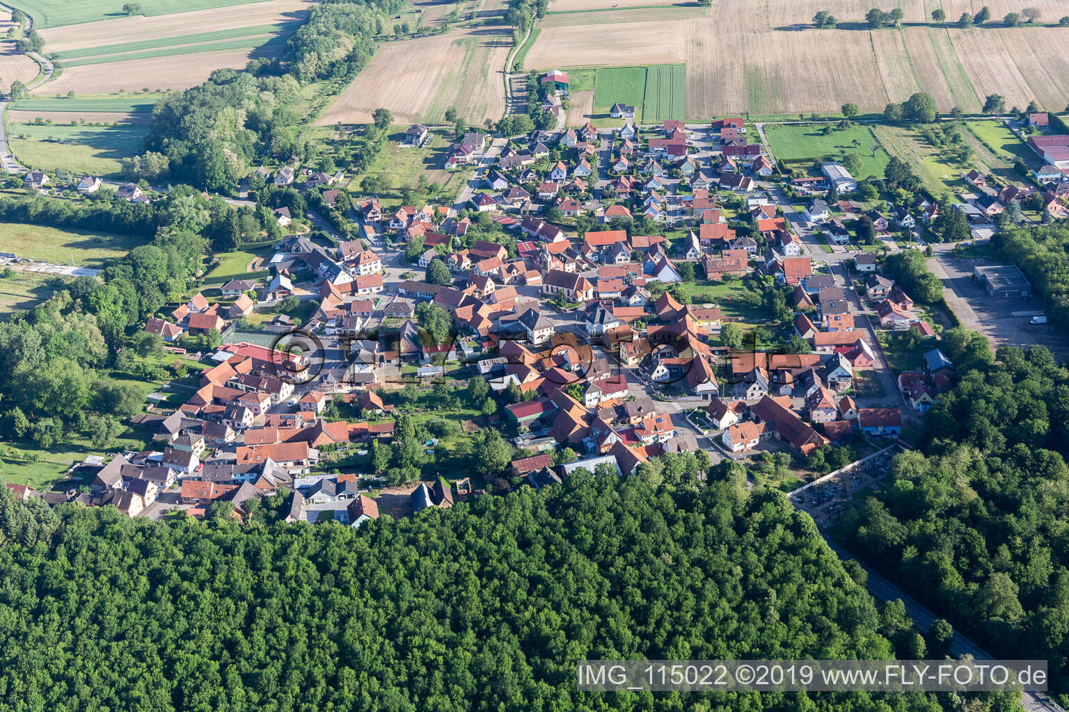 Luftbild von Schaffhouse-près-Seltz im Bundesland Bas-Rhin, Frankreich