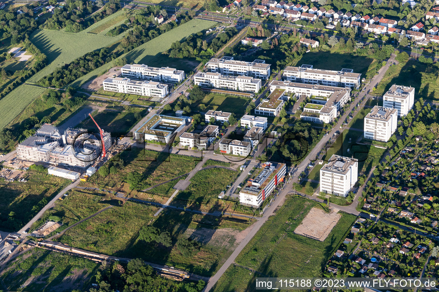 Schrägluftbild von Technologiepark im Ortsteil Rintheim in Karlsruhe im Bundesland Baden-Württemberg, Deutschland