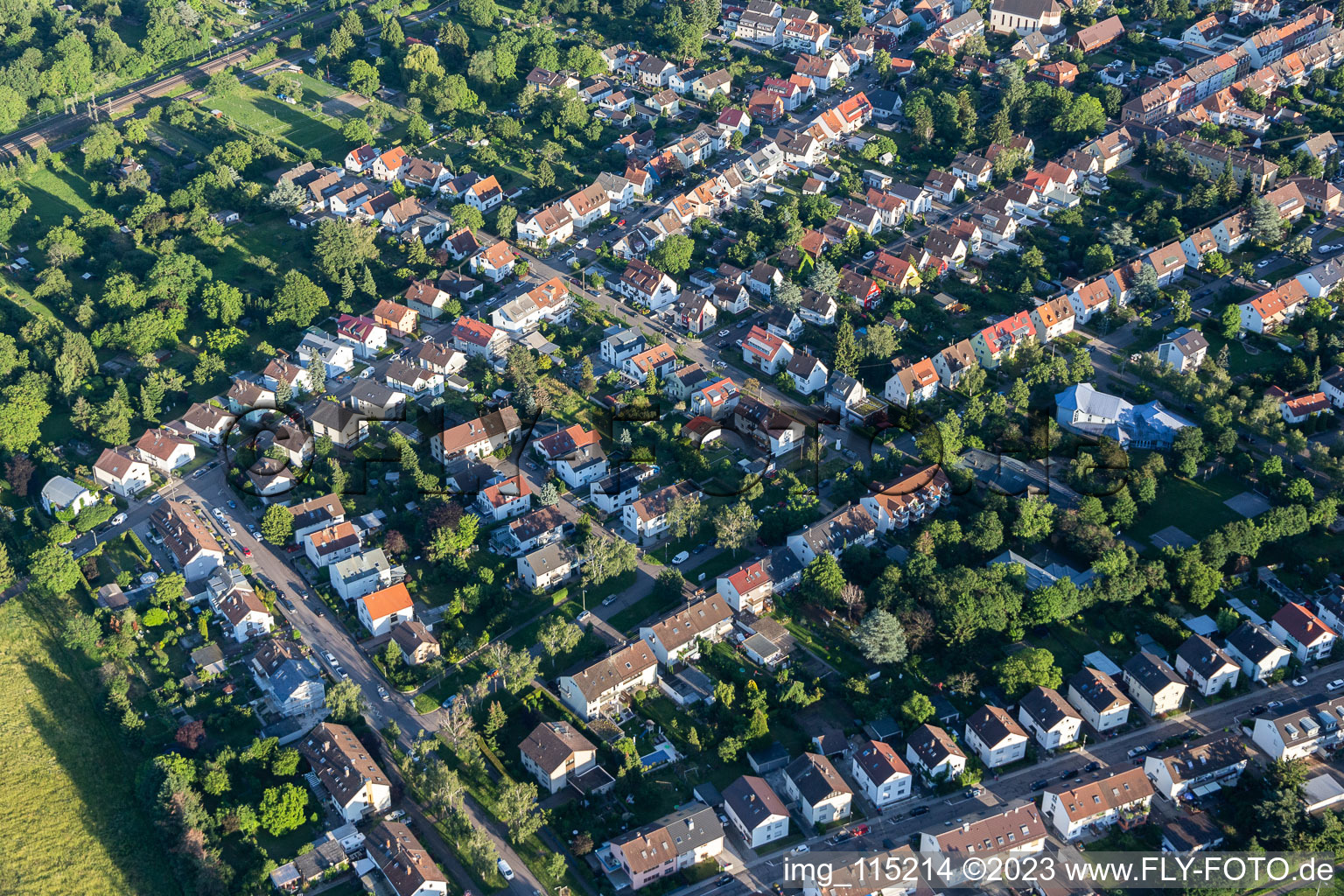 Luftbild von Ortsteil Rintheim in Karlsruhe im Bundesland Baden-Württemberg, Deutschland