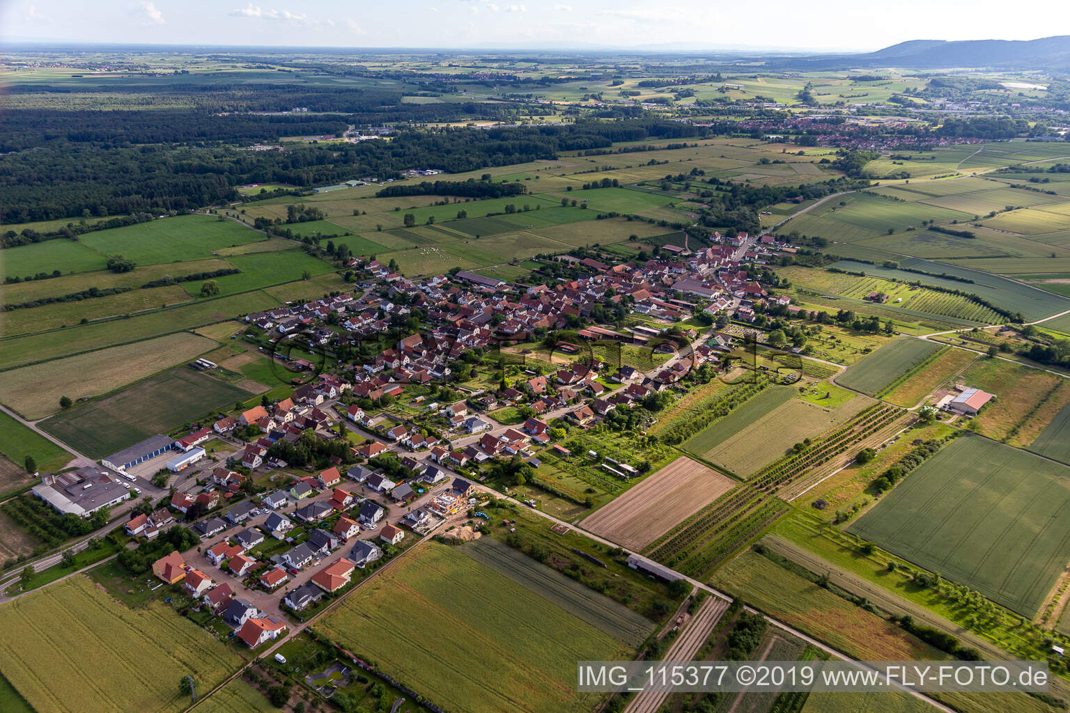 Schweighofen im Bundesland Rheinland-Pfalz, Deutschland von oben gesehen
