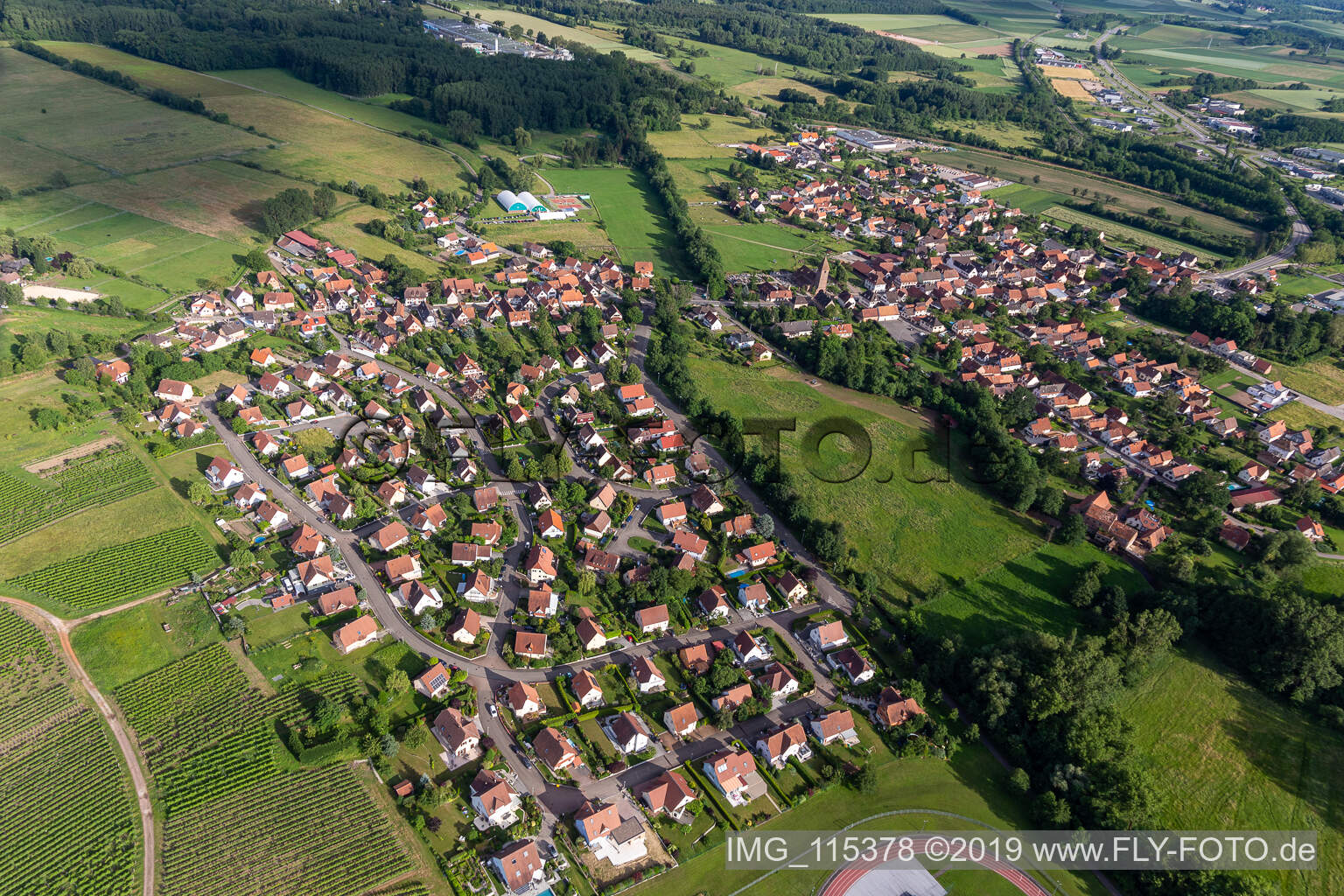 Wissembourg im Bundesland Bas-Rhin, Frankreich von oben