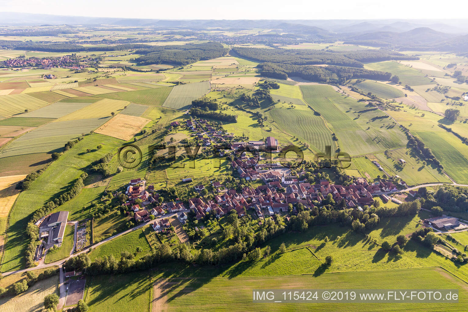 Bischholtz im Bundesland Bas-Rhin, Frankreich vom Flugzeug aus