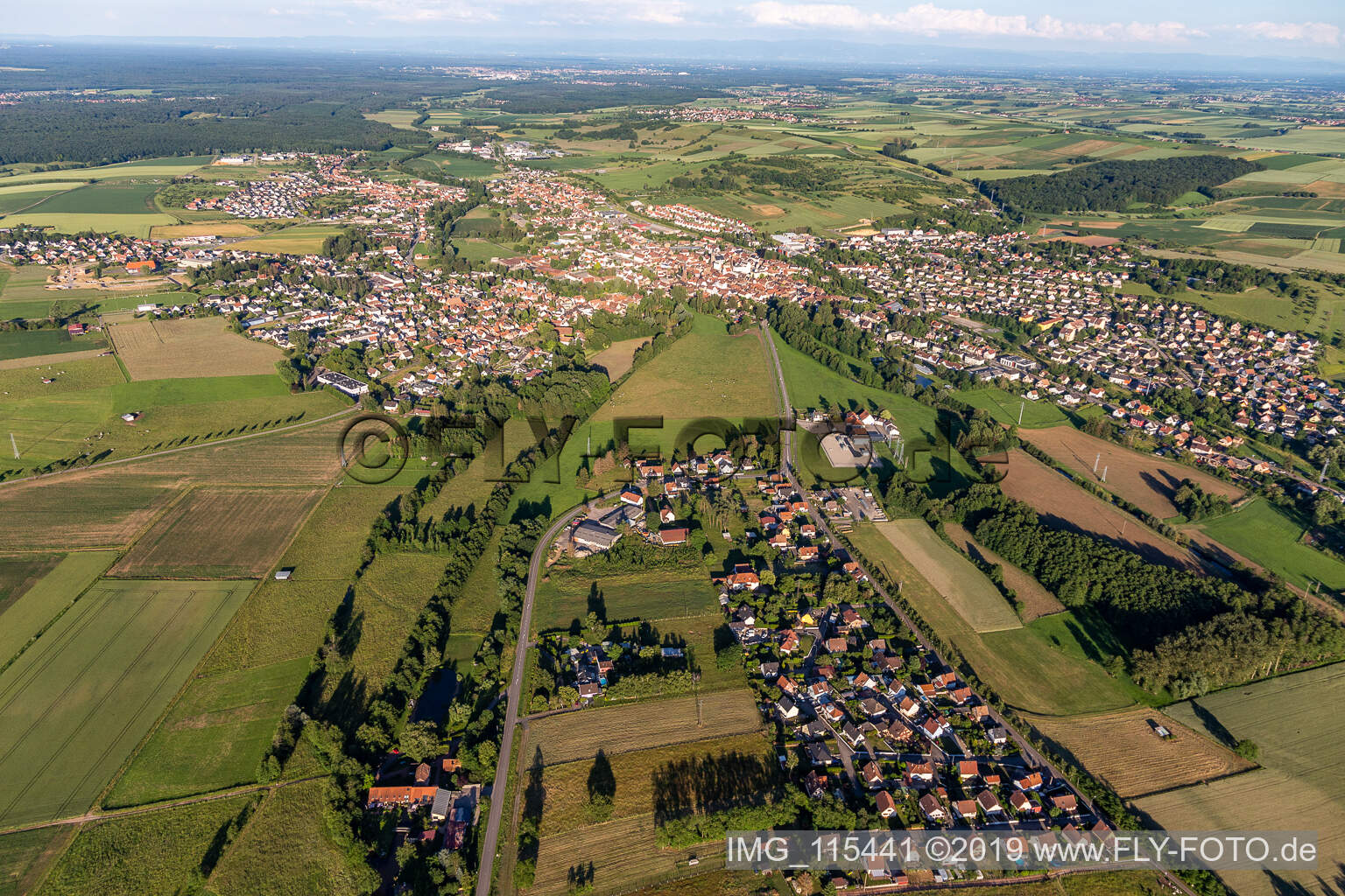 Val de Moder im Bundesland Bas-Rhin, Frankreich von oben
