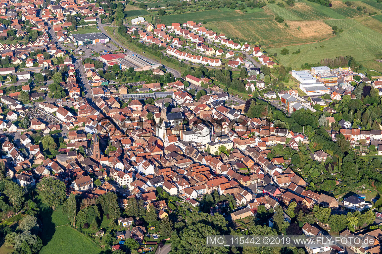 Val de Moder im Bundesland Bas-Rhin, Frankreich aus der Luft