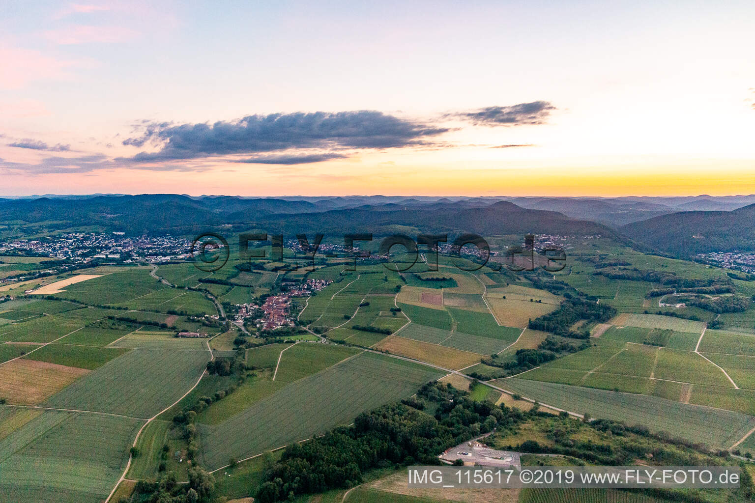 Niederhorbach im Bundesland Rheinland-Pfalz, Deutschland von der Drohne aus gesehen