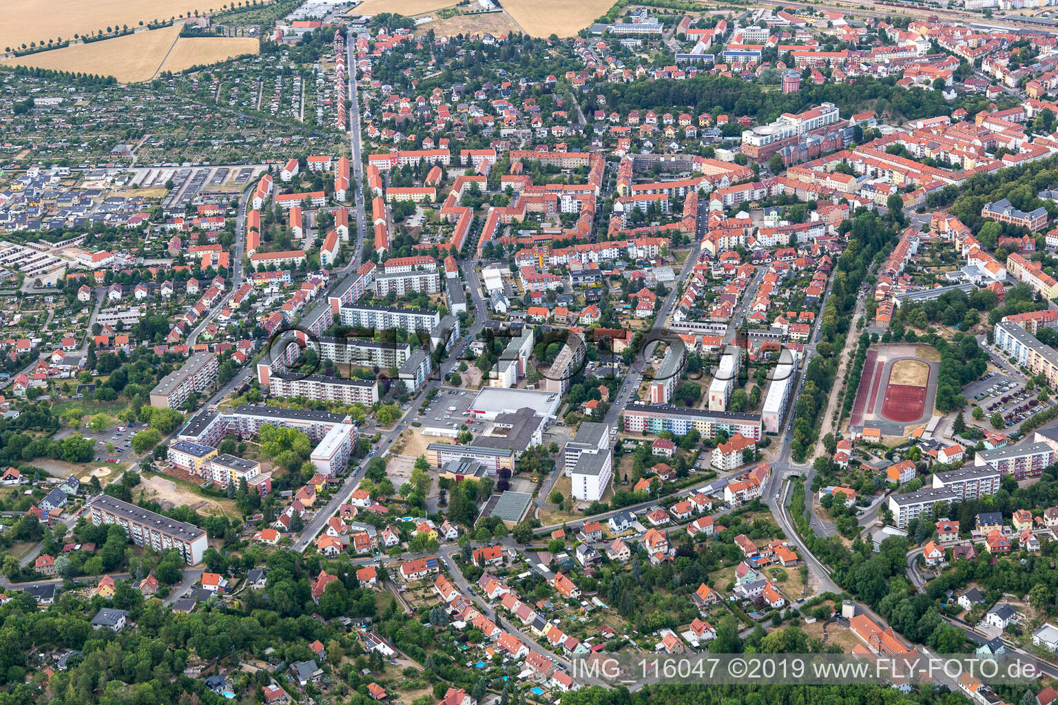 Luftbild von Arnstadt im Bundesland Thüringen, Deutschland