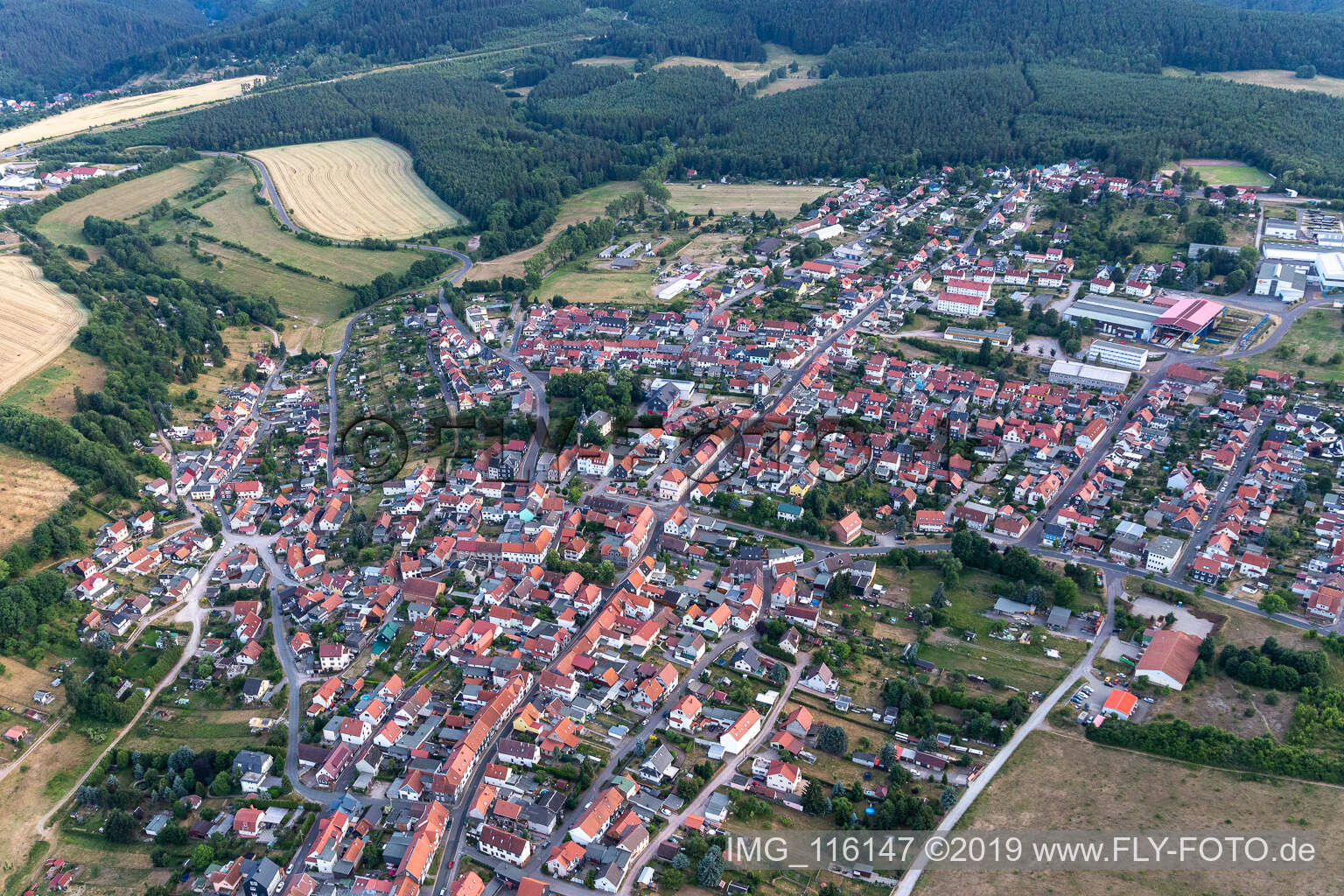 Luftbild von Geschwenda im Bundesland Thüringen, Deutschland