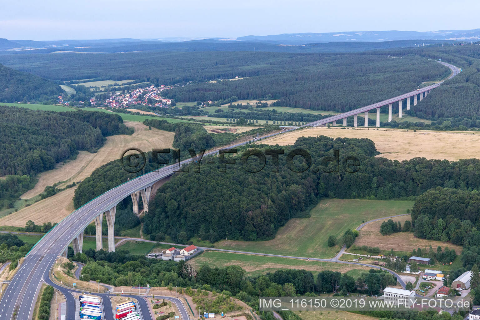 A71 Talbrücke Gräfenroda in Geschwenda im Bundesland Thüringen, Deutschland