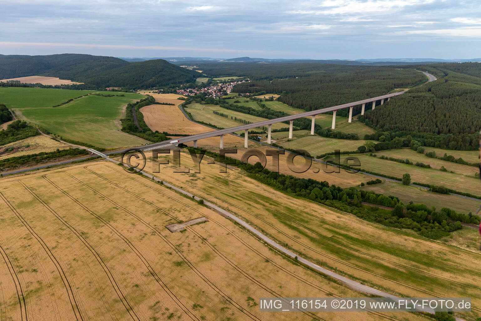 A71 Talbrücke über die Zahme Gera in Martinroda im Bundesland Thüringen, Deutschland