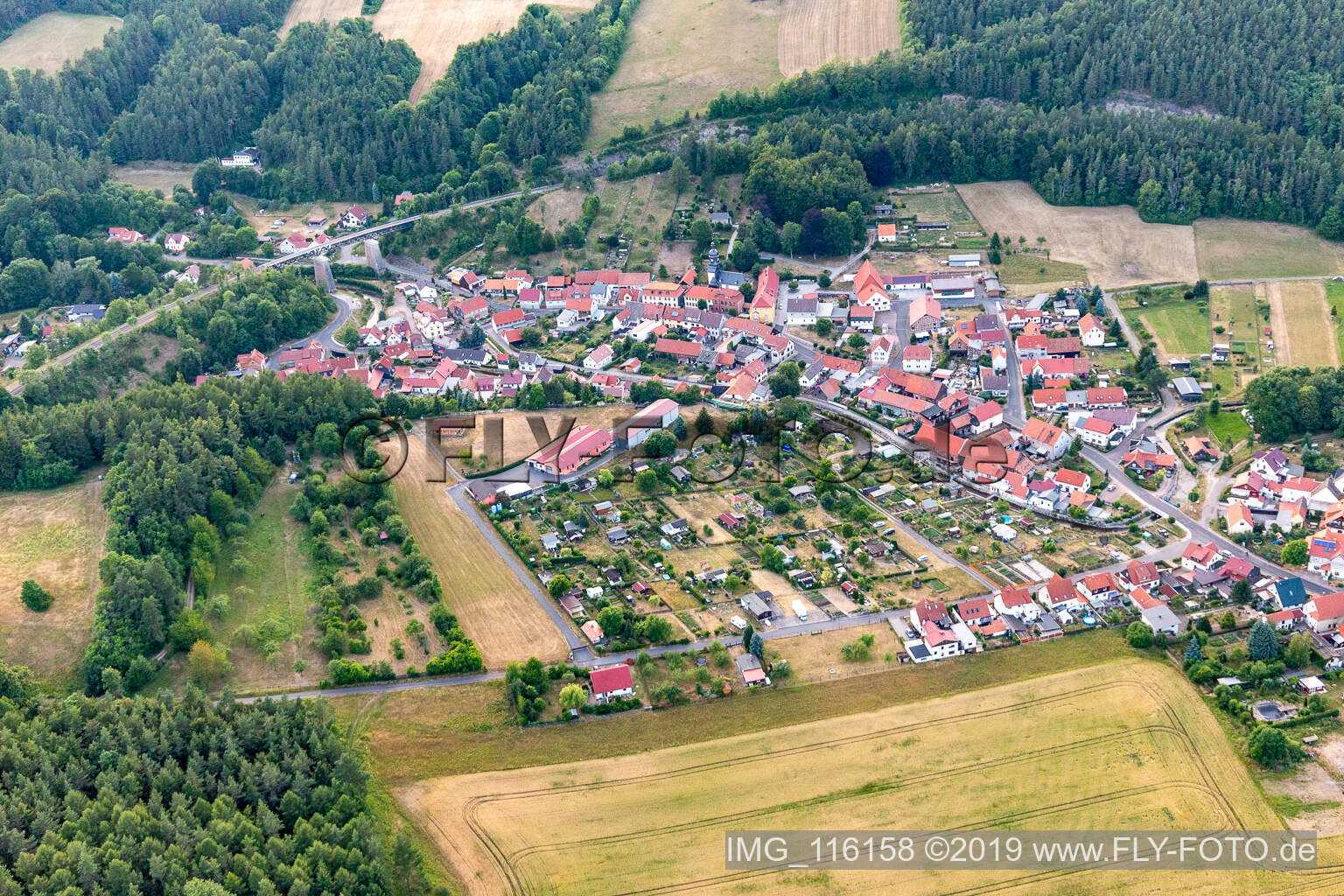 Luftbild von Angelroda im Bundesland Thüringen, Deutschland