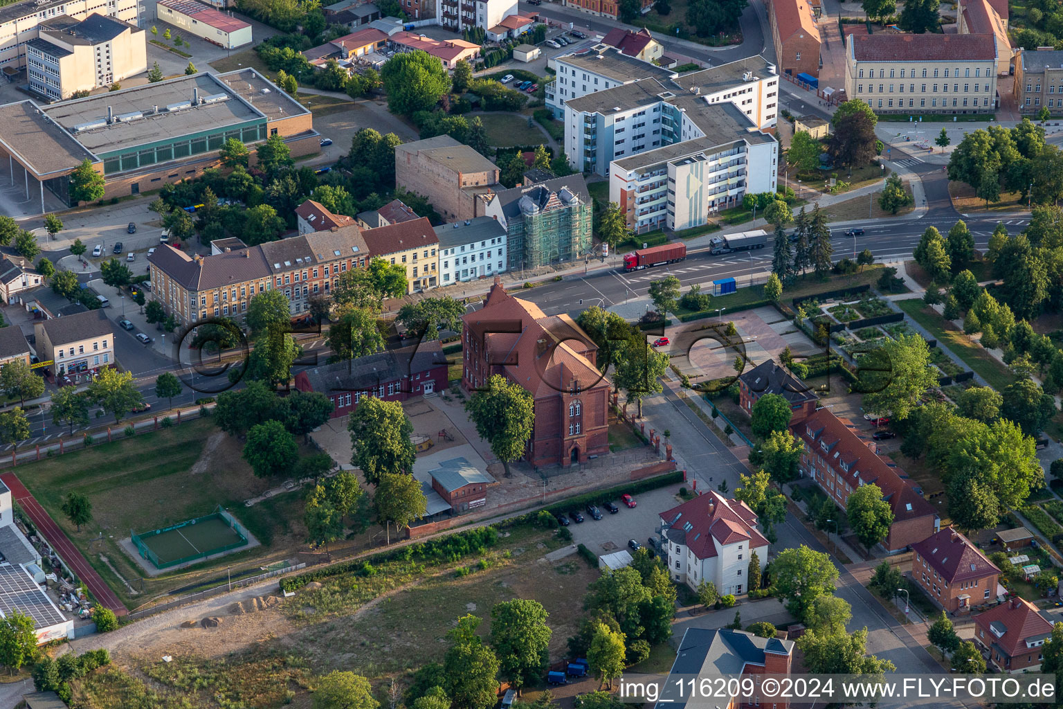 Schrägluftbild von Prenzlau im Bundesland Brandenburg, Deutschland