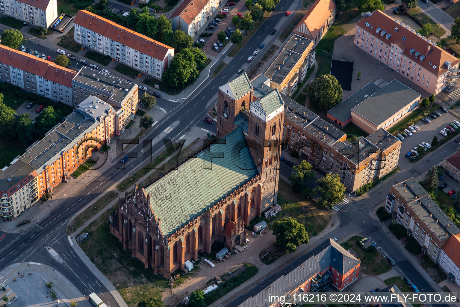 Kirchengebäude der Marienkirche an der Marienkirchstraße in Prenzlau im Bundesland Brandenburg, Deutschland