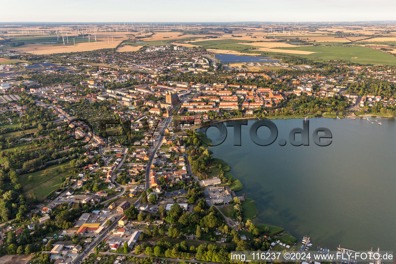 Drohnenbild von Prenzlau im Bundesland Brandenburg, Deutschland