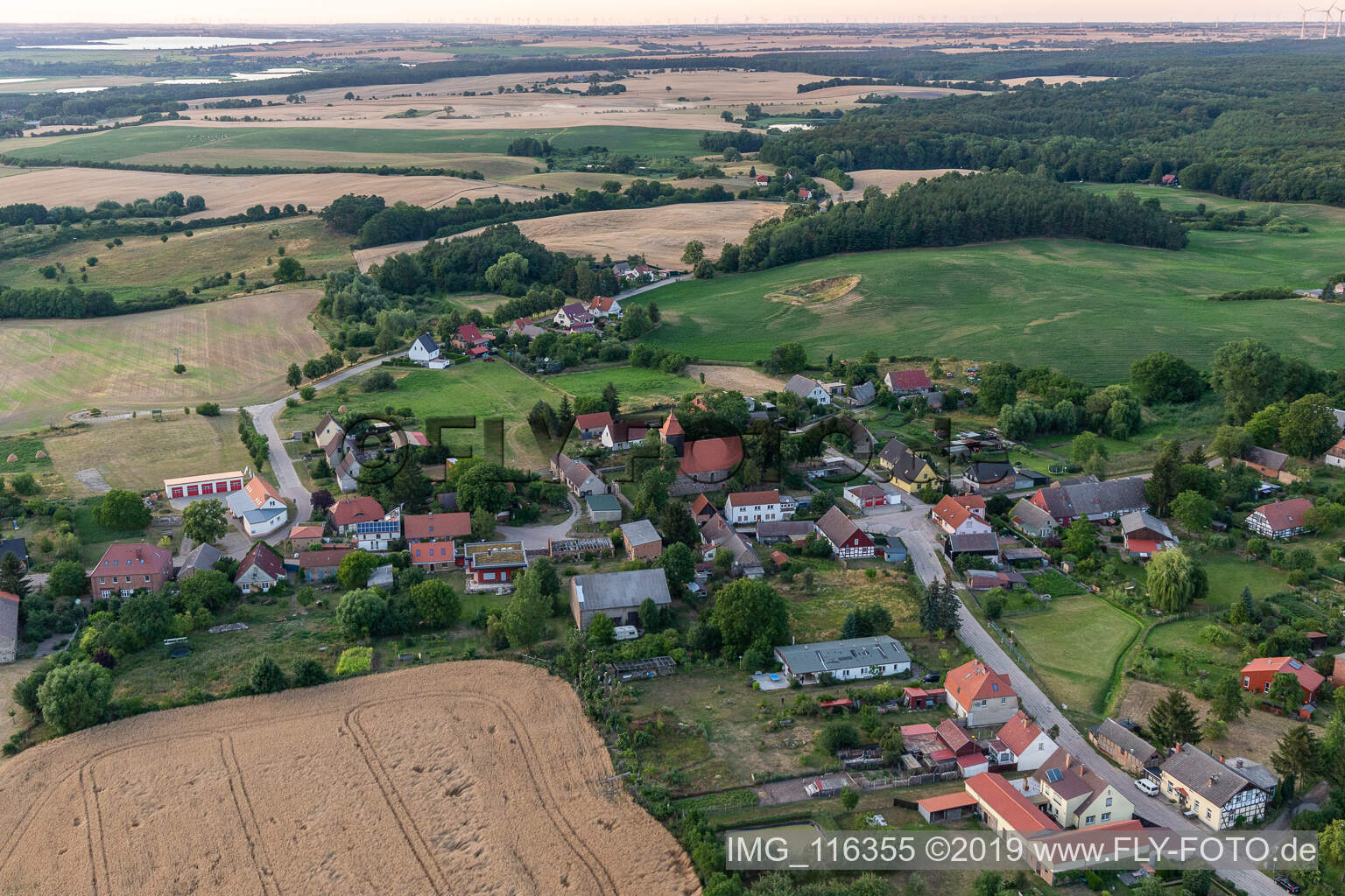 Luftbild von Melzow im Bundesland Brandenburg, Deutschland