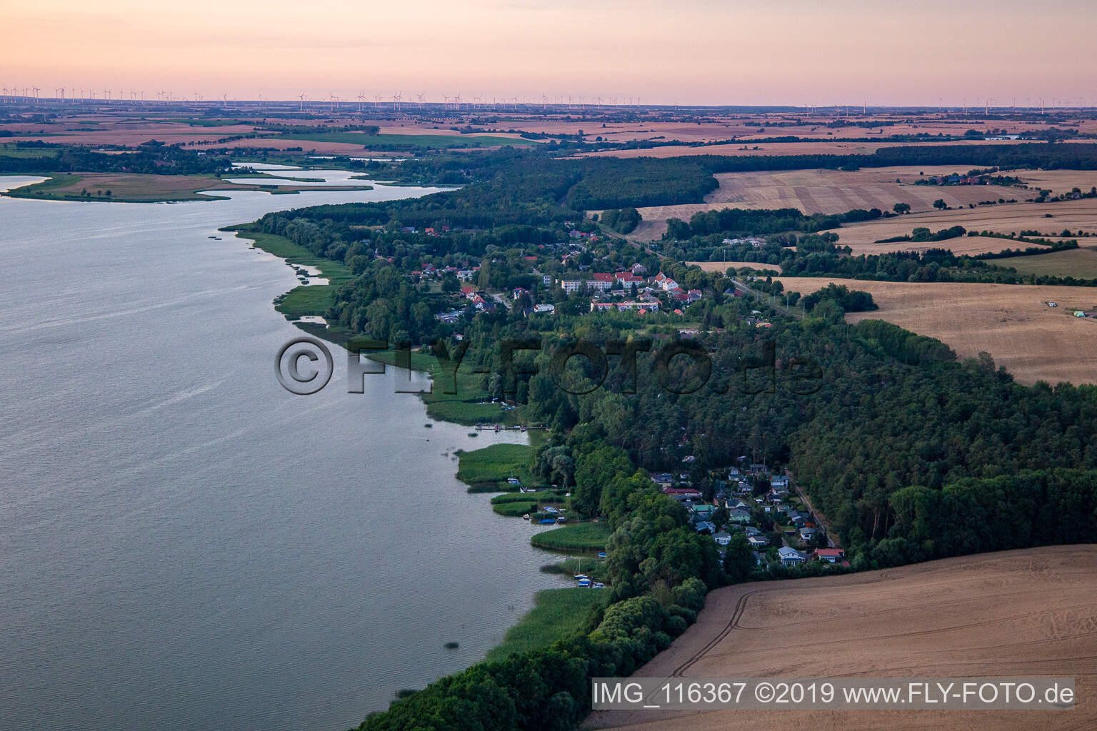 Luftbild von Oberuckersee im Bundesland Brandenburg, Deutschland