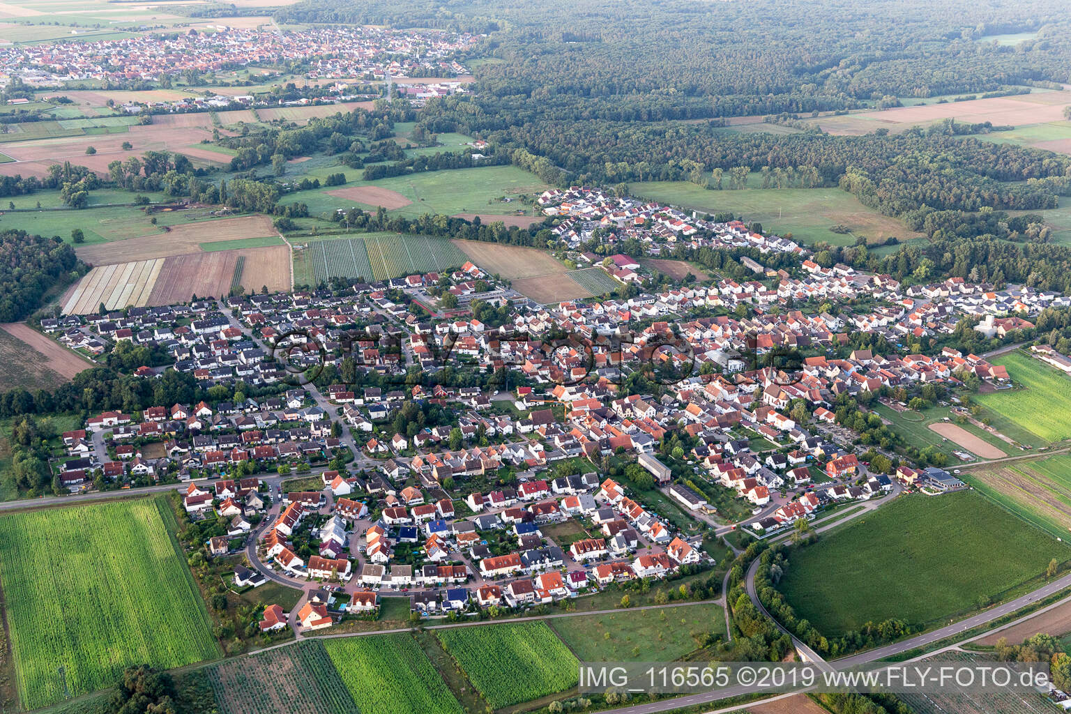 Hanhofen im Bundesland Rheinland-Pfalz, Deutschland von oben gesehen