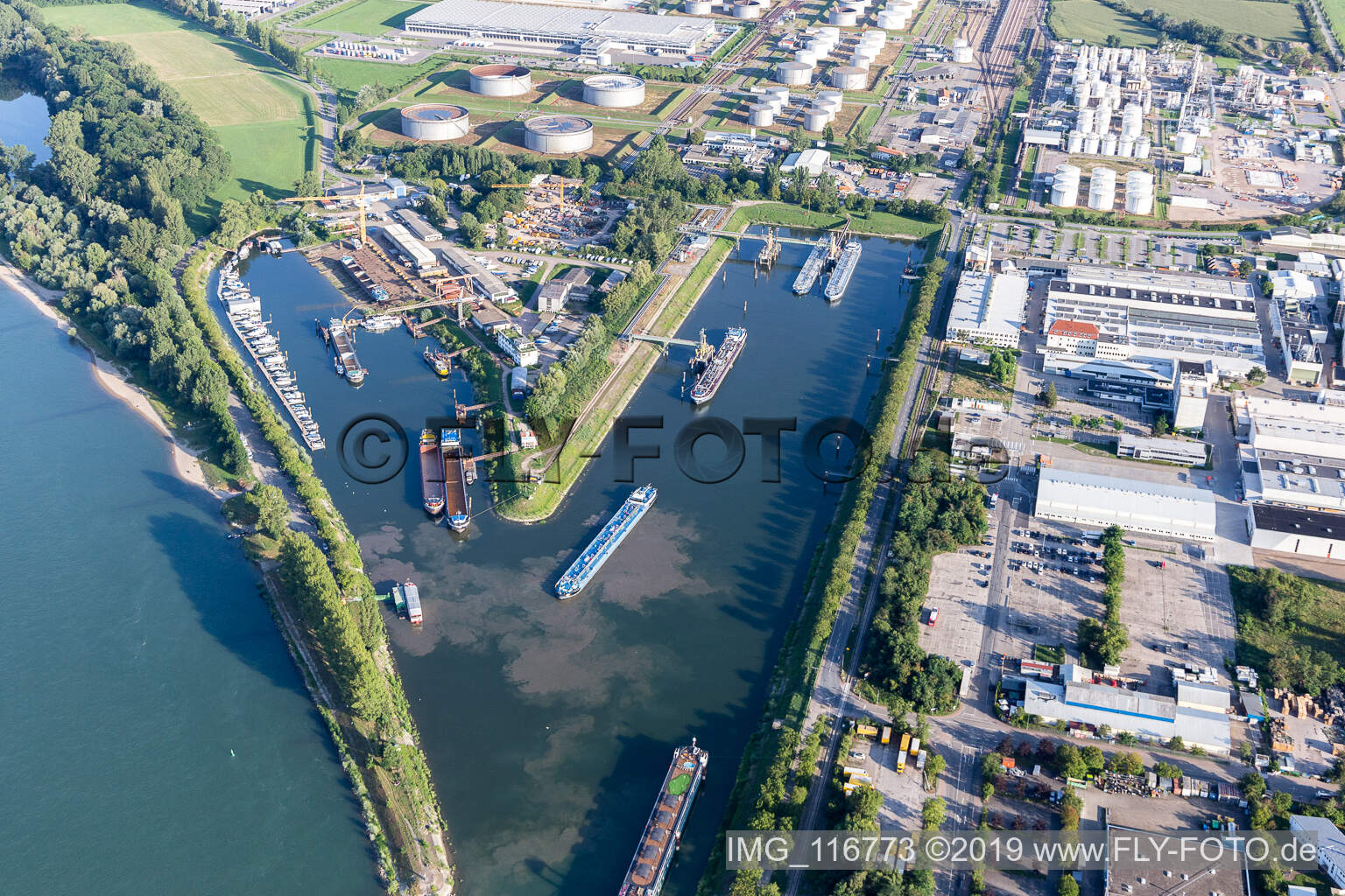Neuer Hafen in Speyer im Bundesland Rheinland-Pfalz, Deutschland