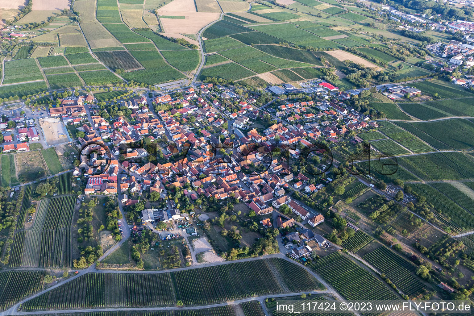 Luftbild von Ortsteil Schweigen in Schweigen-Rechtenbach im Bundesland Rheinland-Pfalz, Deutschland