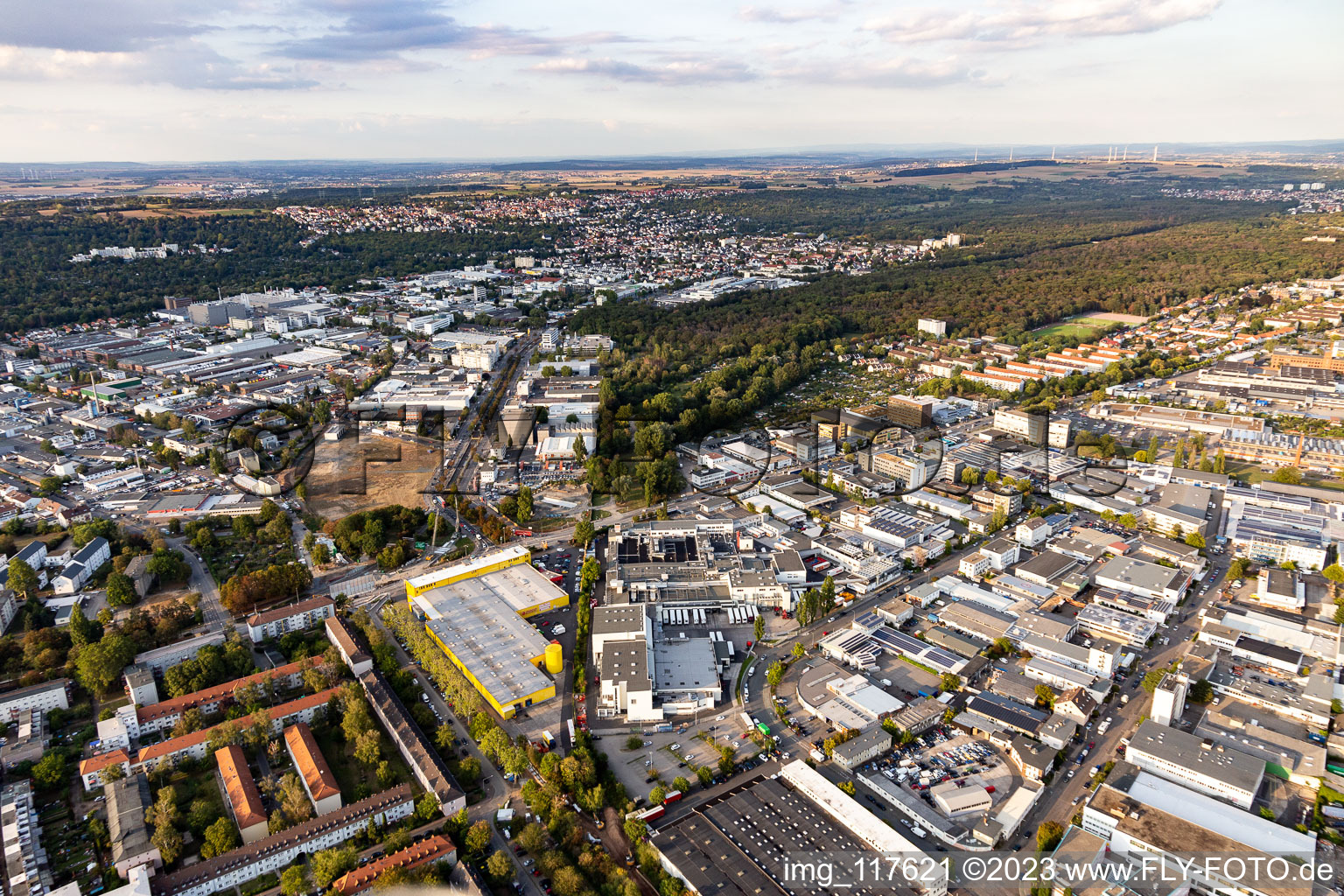 Luftbild von Ortsteil Riederwald in Frankfurt am Main im Bundesland Hessen, Deutschland