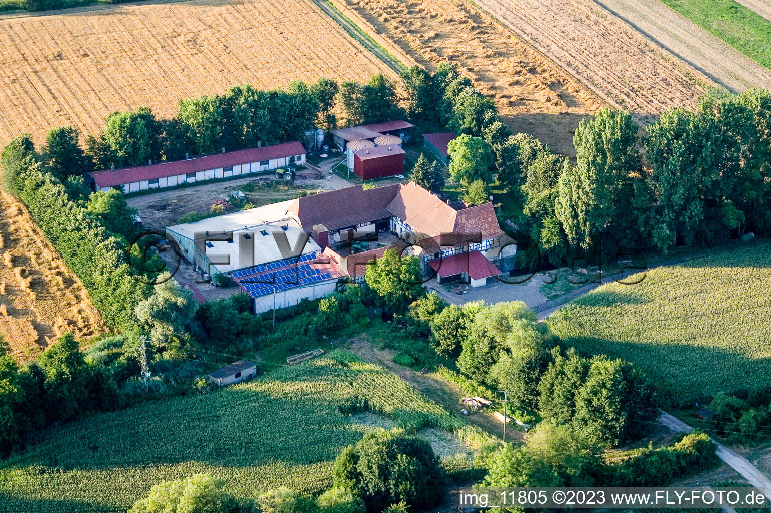 Drohnenaufname von Kandel, am Erlenbach, Leistenmühle im Bundesland Rheinland-Pfalz, Deutschland