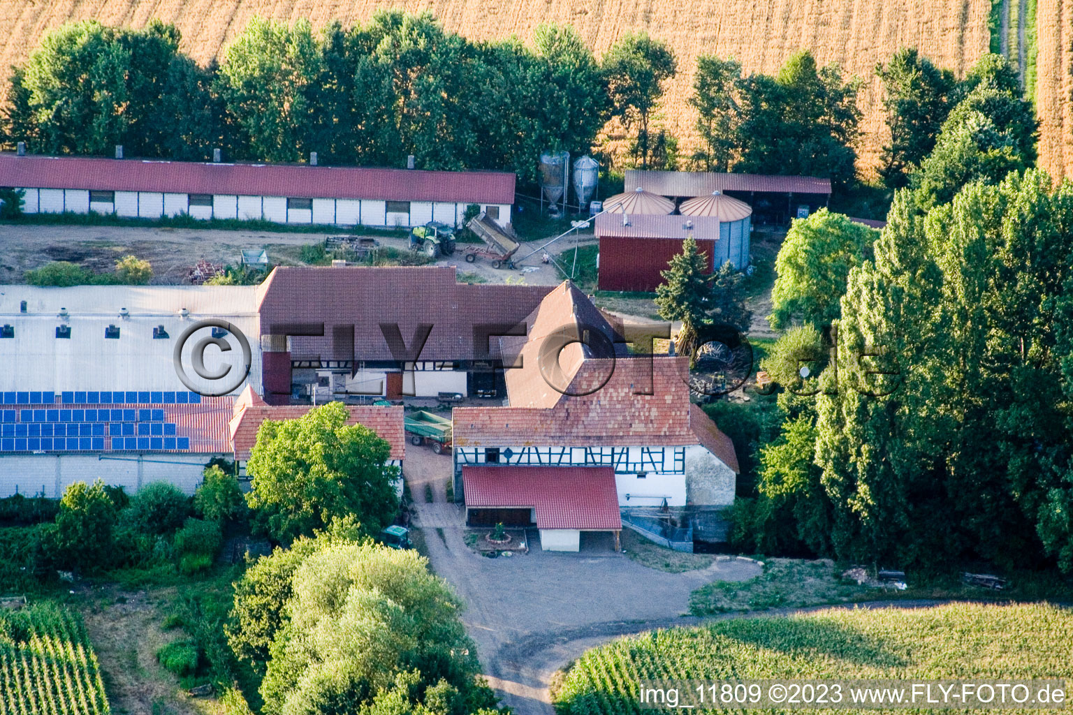Kandel, am Erlenbach, Leistenmühle im Bundesland Rheinland-Pfalz, Deutschland von einer Drohne aus