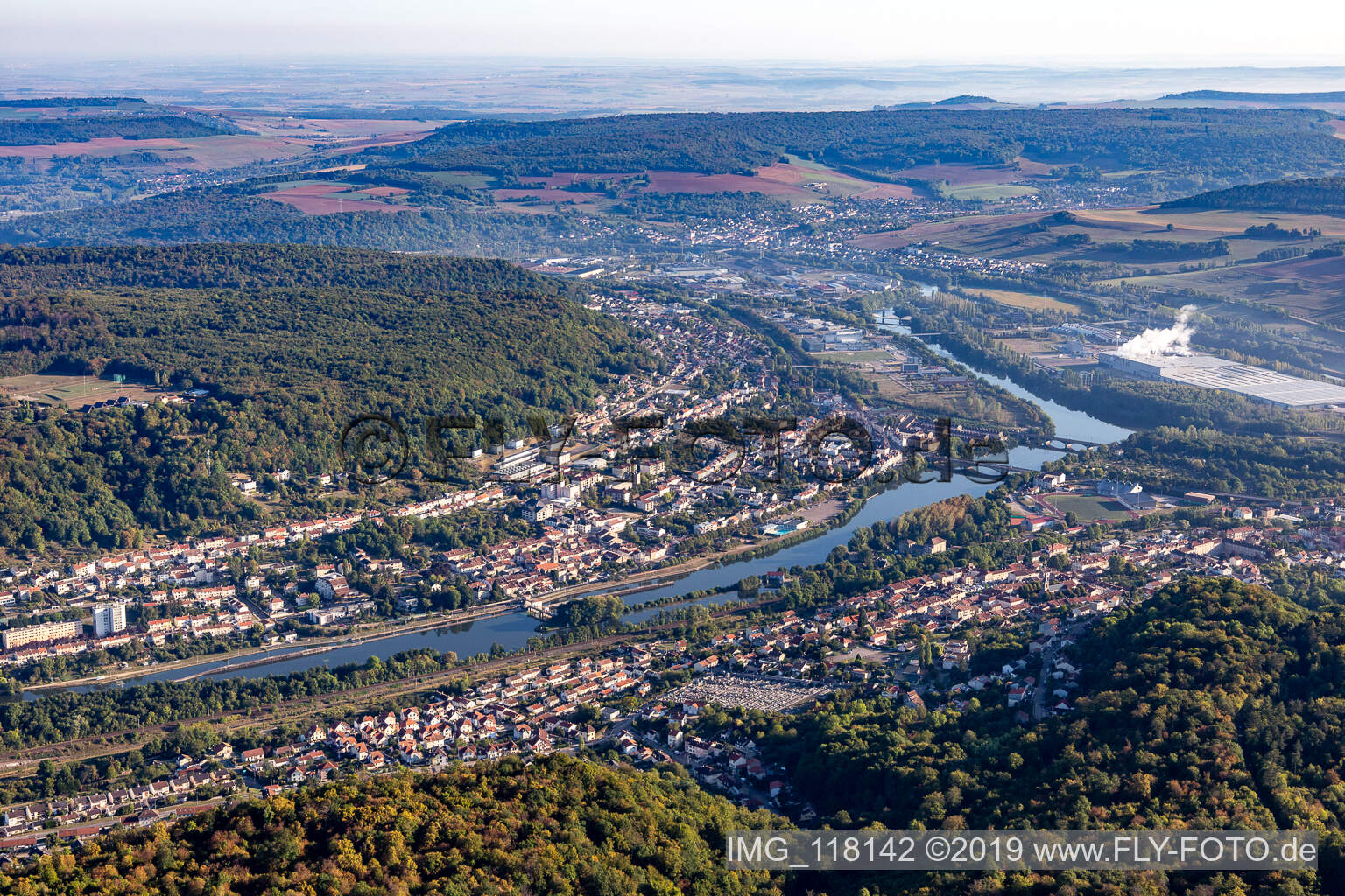 Mosel zwischen Pompey und Frouard im Bundesland Meurthe-et-Moselle, Frankreich