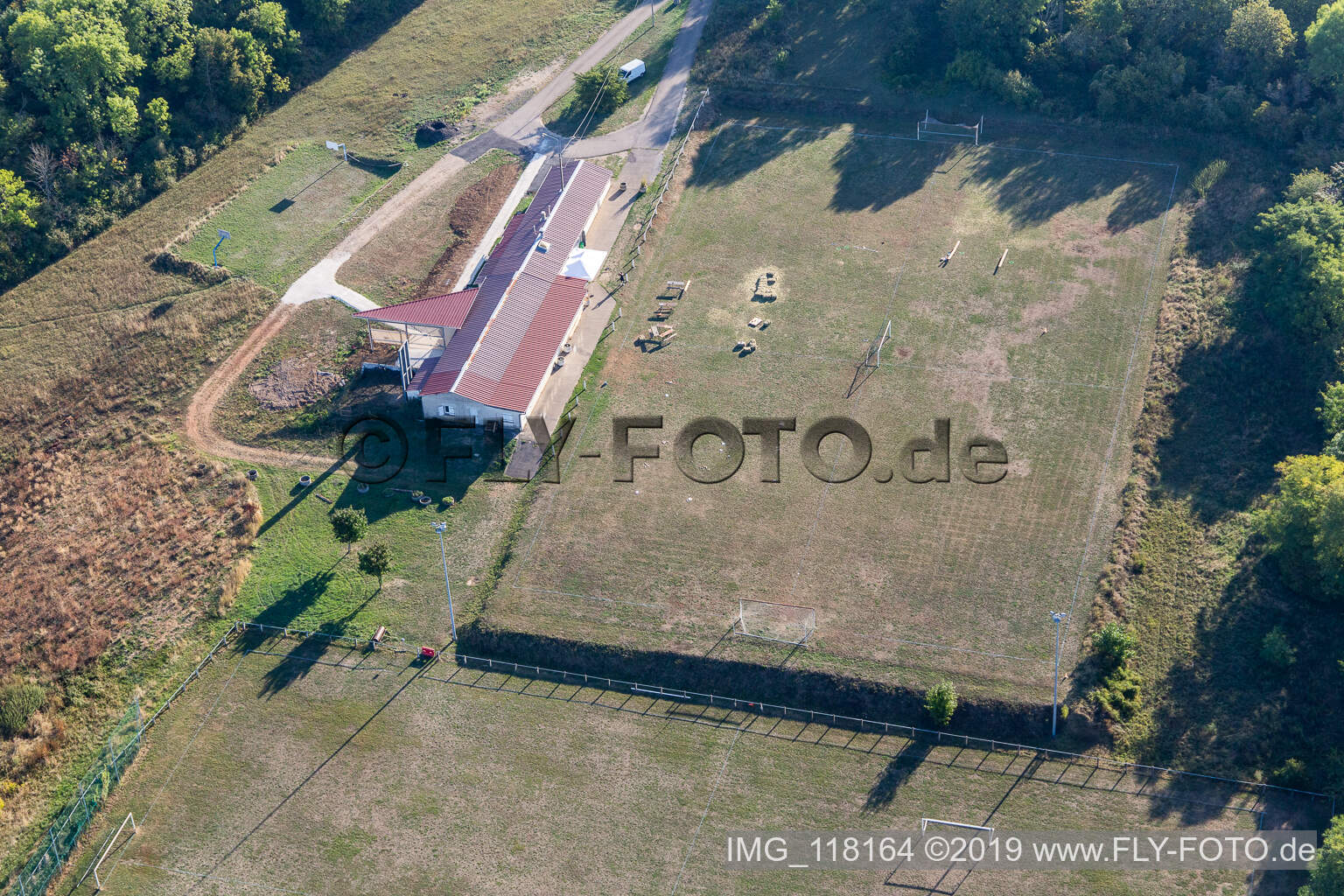 Fußballfeld in Amance im Bundesland Meurthe-et-Moselle, Frankreich