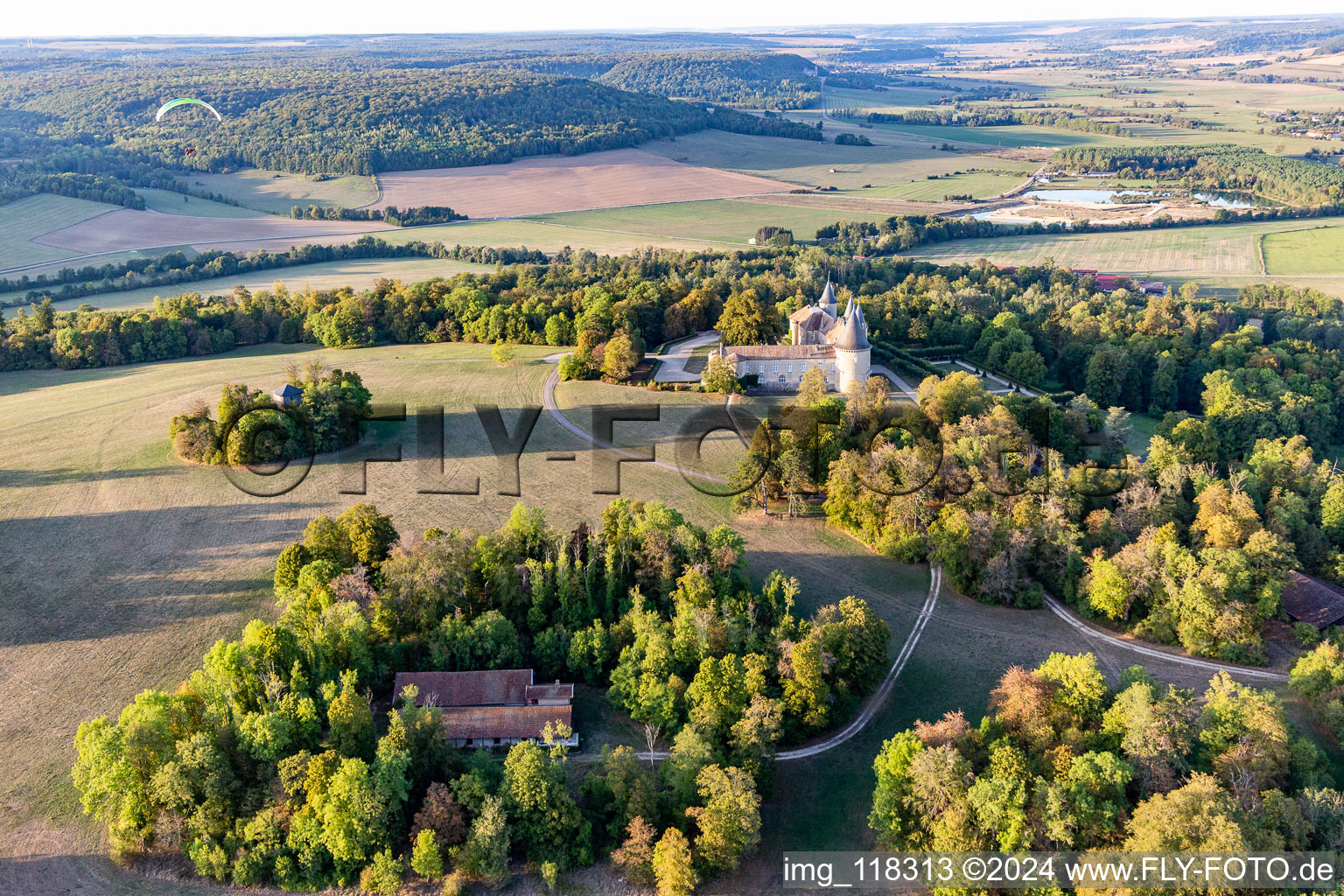 Luftbild von Chateau de Bourlémont in Frebécourt im Bundesland Vosges, Frankreich