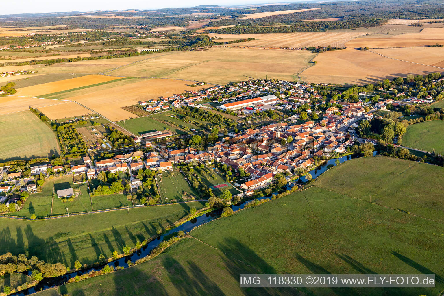 Luftaufnahme von Coussey im Bundesland Vosges, Frankreich