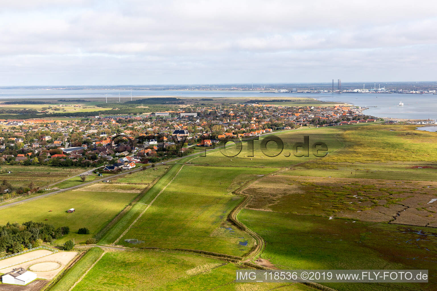 Schrägluftbild von Fanø im Bundesland Syddanmark, Dänemark