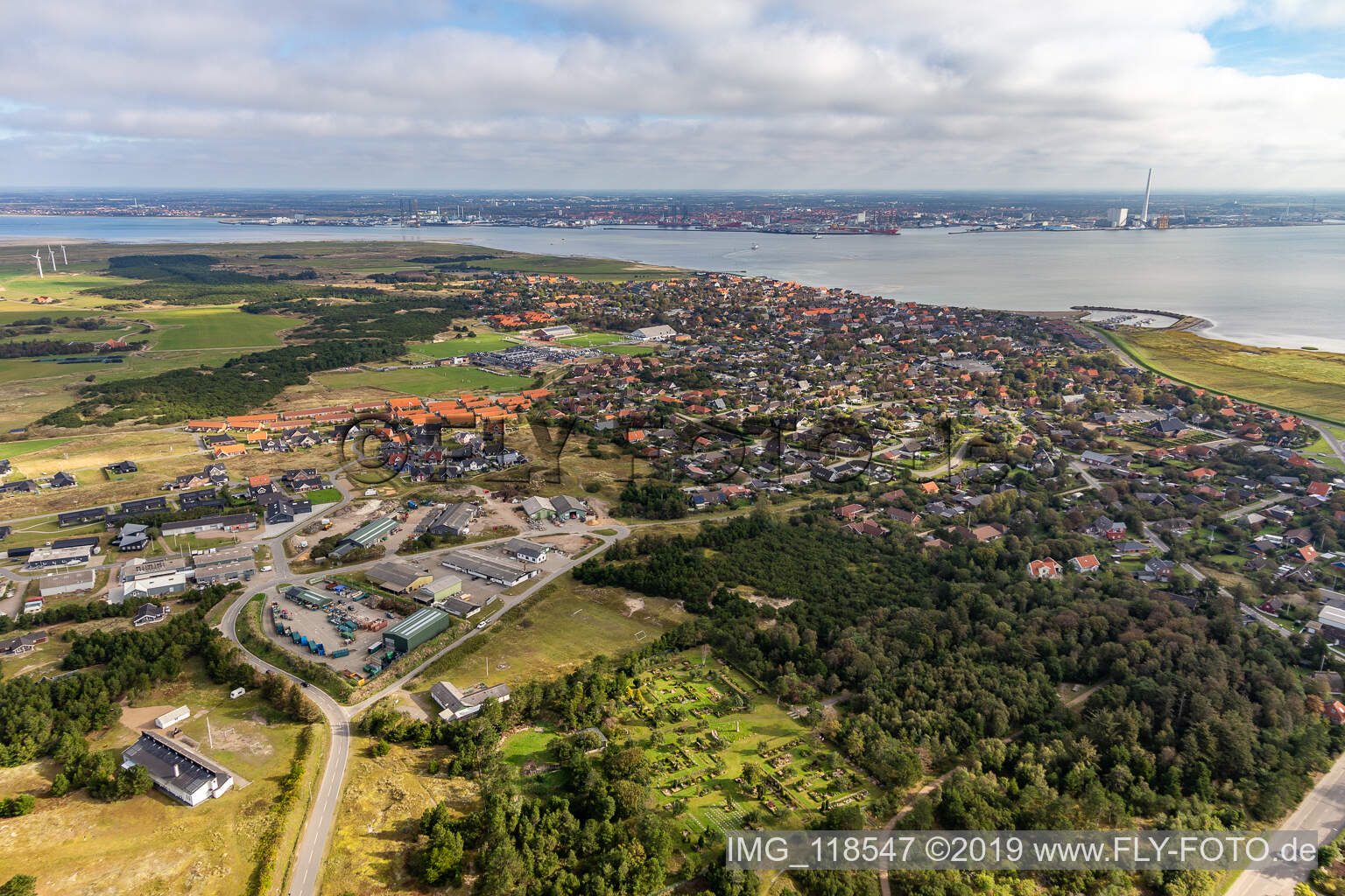 Fanø im Bundesland Syddanmark, Dänemark aus der Luft
