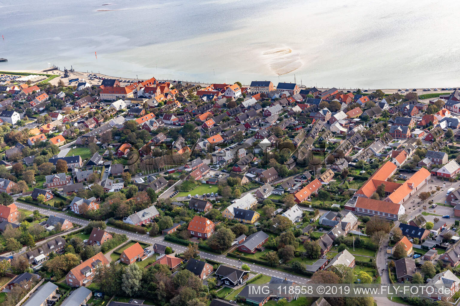 Luftbild von Nordby im Bundesland Syddanmark, Dänemark