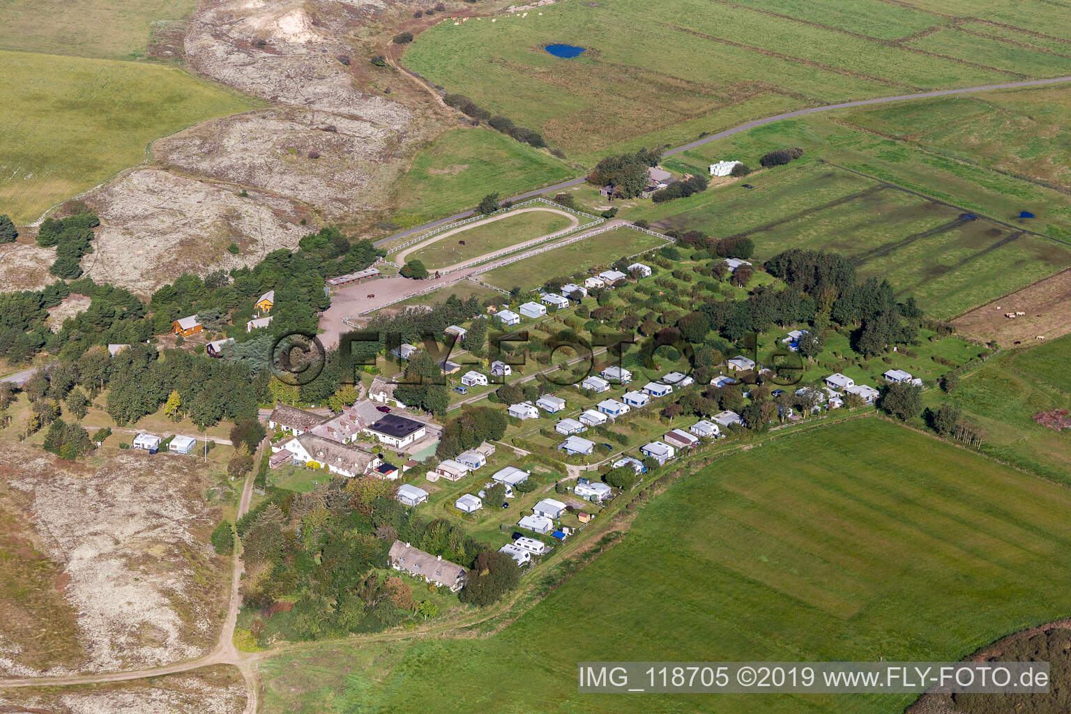 Luftbild von Sønderho Ny Camping im Bundesland Syddanmark, Dänemark
