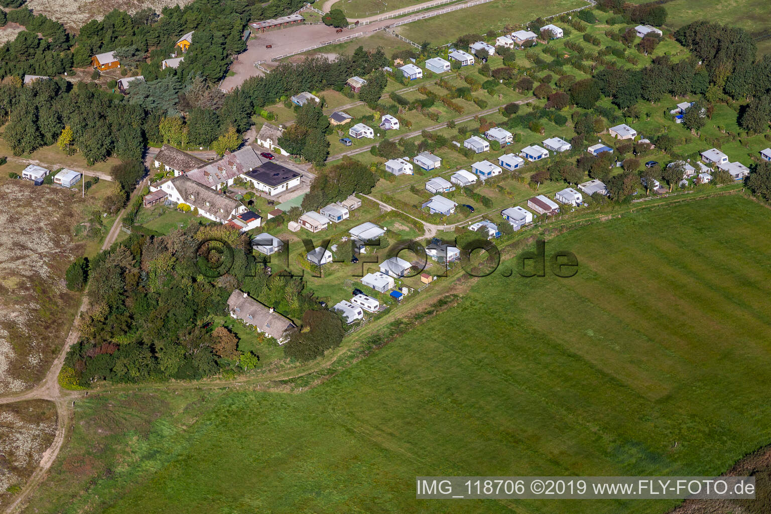 Luftaufnahme von Sønderho Ny Camping im Bundesland Syddanmark, Dänemark
